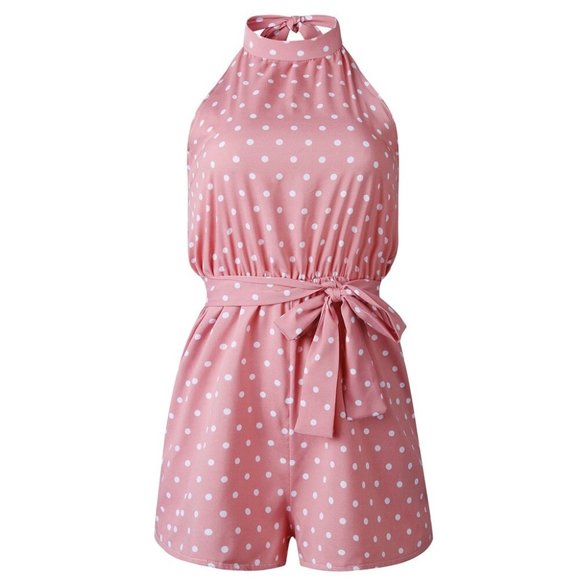New Pink Polka Dot Romper. - Picture 6 of 8